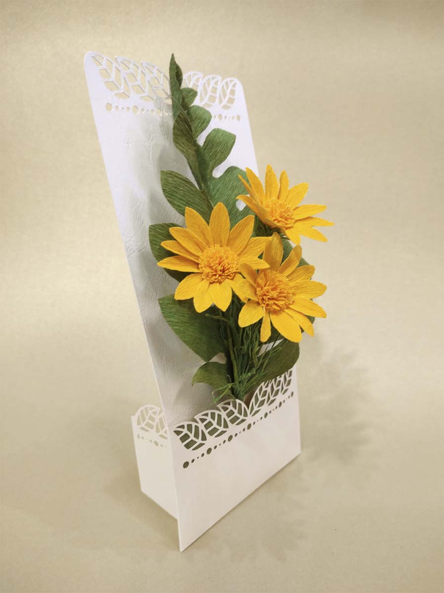 Sárga margarétás üdvözlőlap