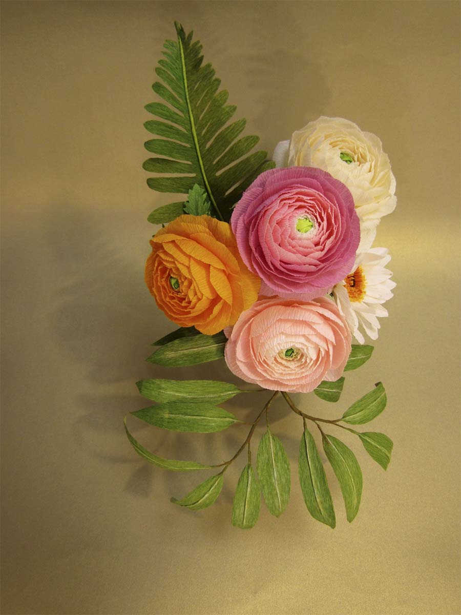 Boglárkás csokor zölddel