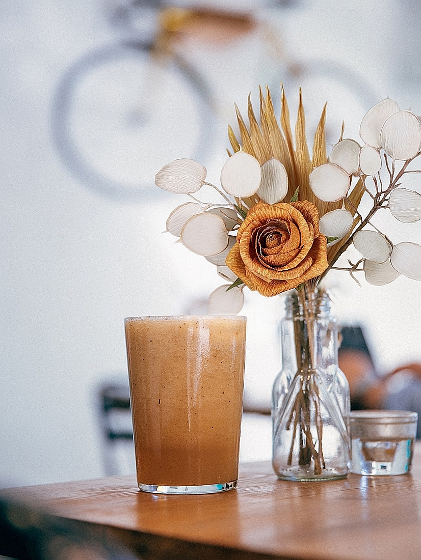 "Kávéházi" papír szárazvirág csokor