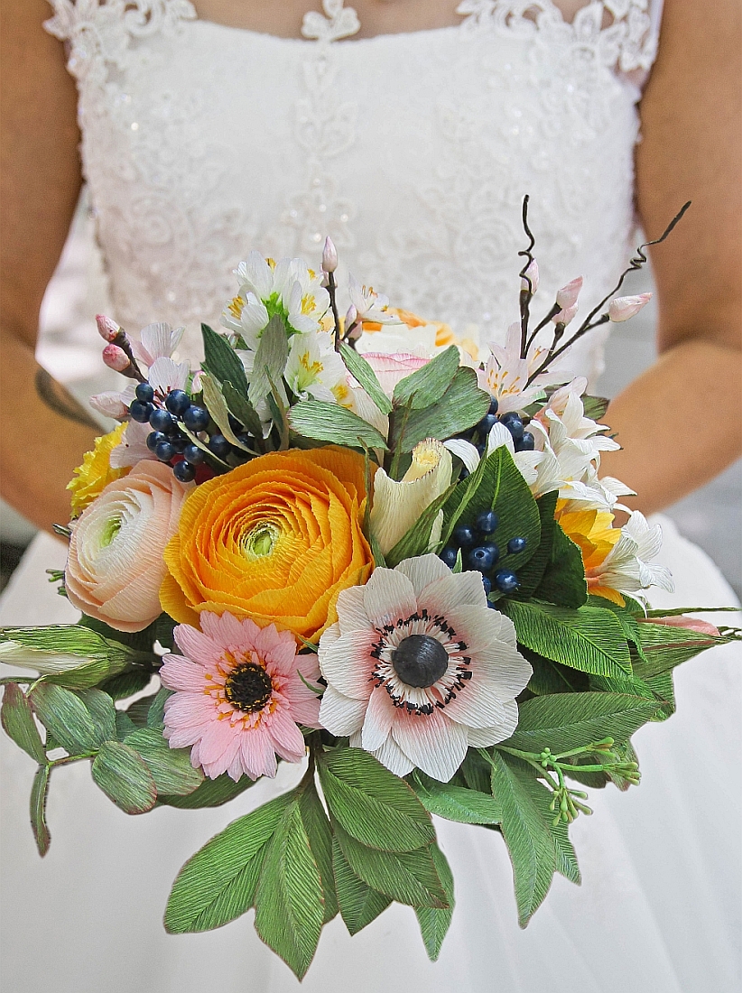 Menyasszonyi csokor papírból