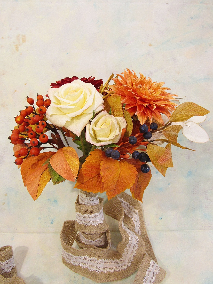 Őszi papírvirág csokor